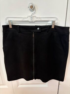 Women’s Black Zipper Front suede Mini Skirt